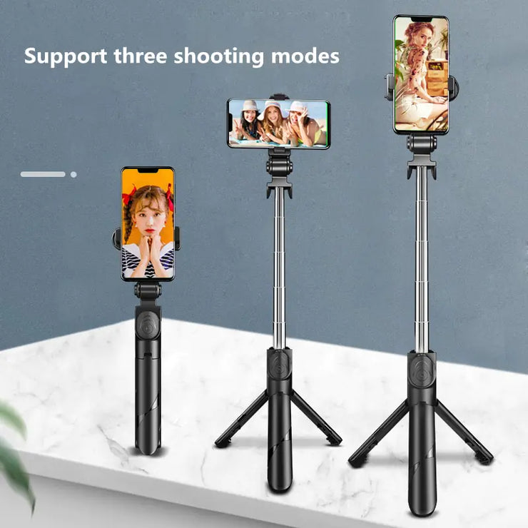 Wireless Selfie Stick Mini Tripod Extendable Monopod with fill light