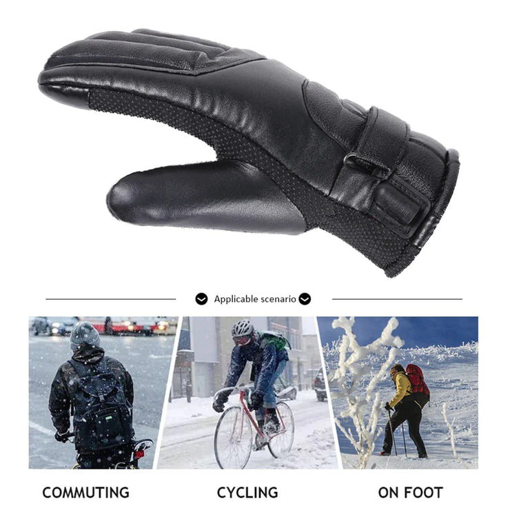 Electric USB Heated Gloves Winter Warming Thermal Ski Snow Hand Warm Windproof