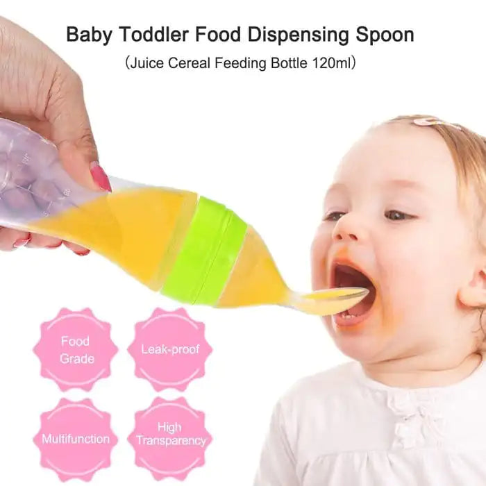 Silicone Feeding Bottle With Spoon