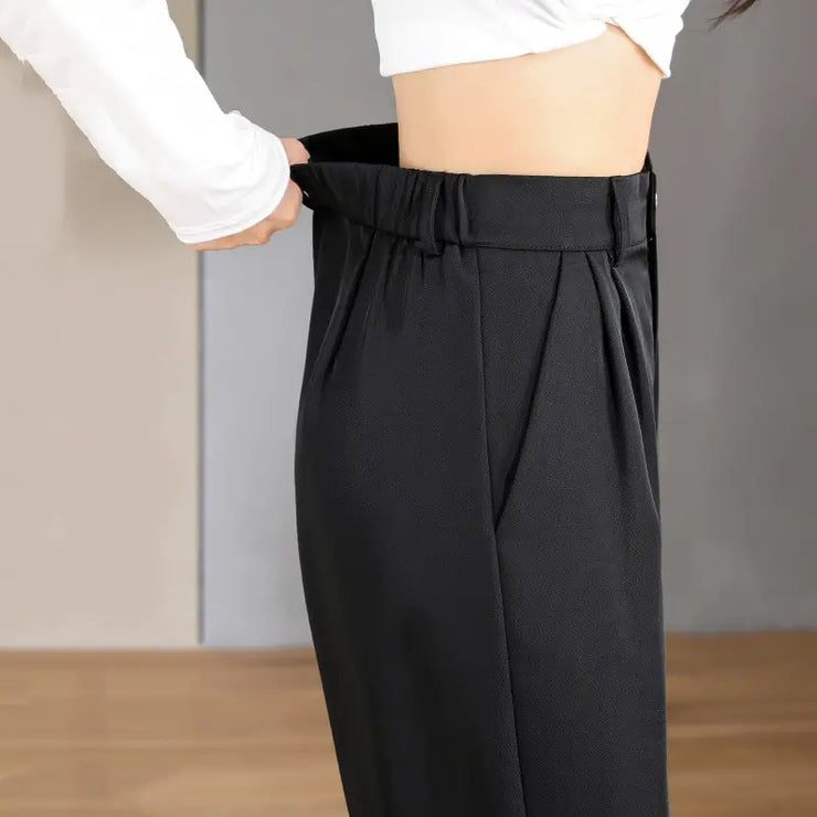 Women Chic Office Wear Straight Pants