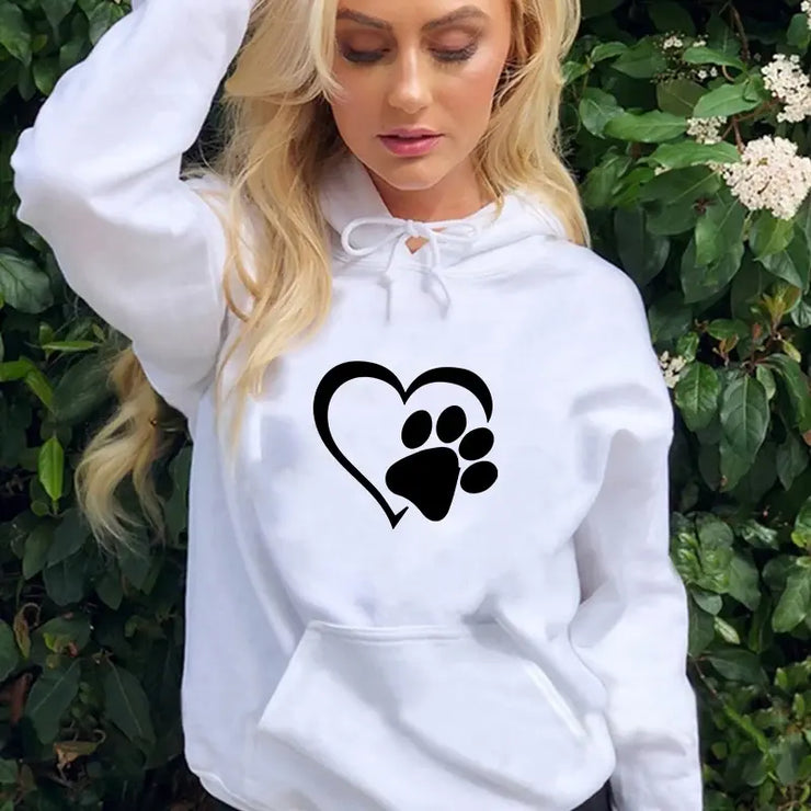 Heart Shape Print Hoodies