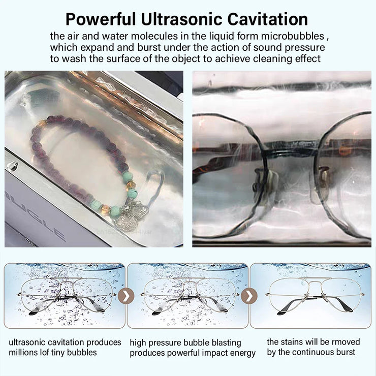 35W Ultrasonic Glasses & Jewelry Cleaner