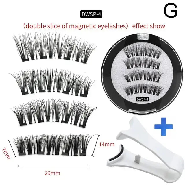 2 Pairs Reusable 3D Magnetic False Eyelashes