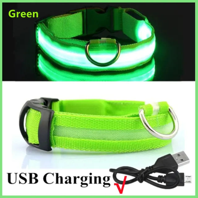 Led Glowing Adjustable Dog Collar