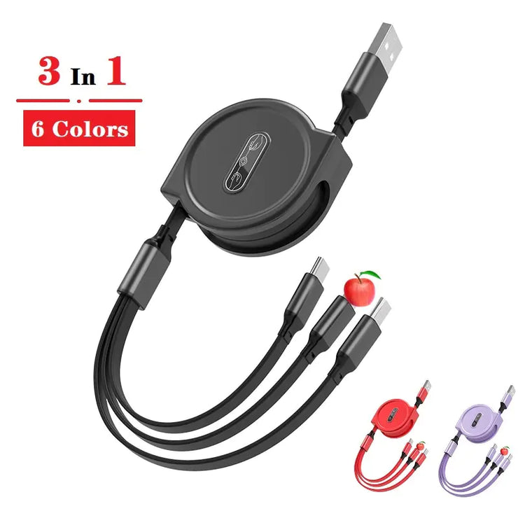 3 In 1 USB Extendable Data Cable