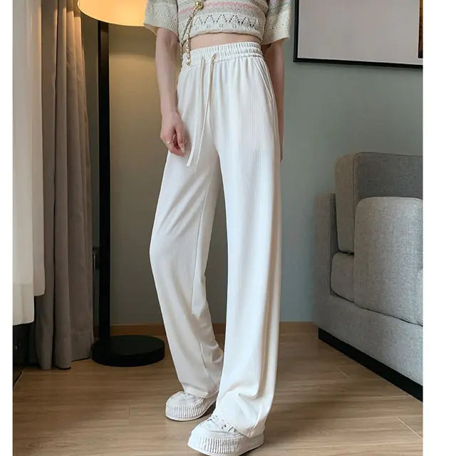 Women Chic Office Wear Straight Pants