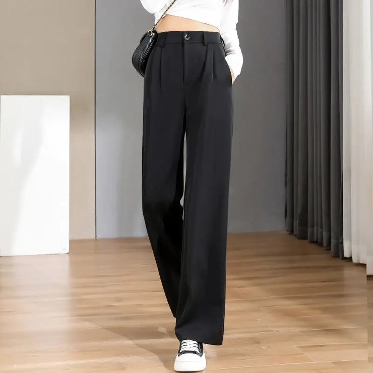 Women Chic Office Wear Straight Pants