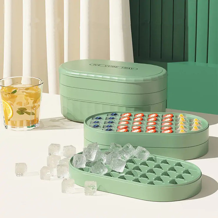 Ice Cube Tray with Lid & Bin