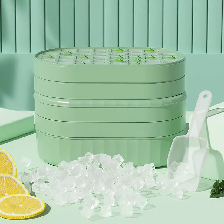 Ice Cube Tray with Lid & Bin