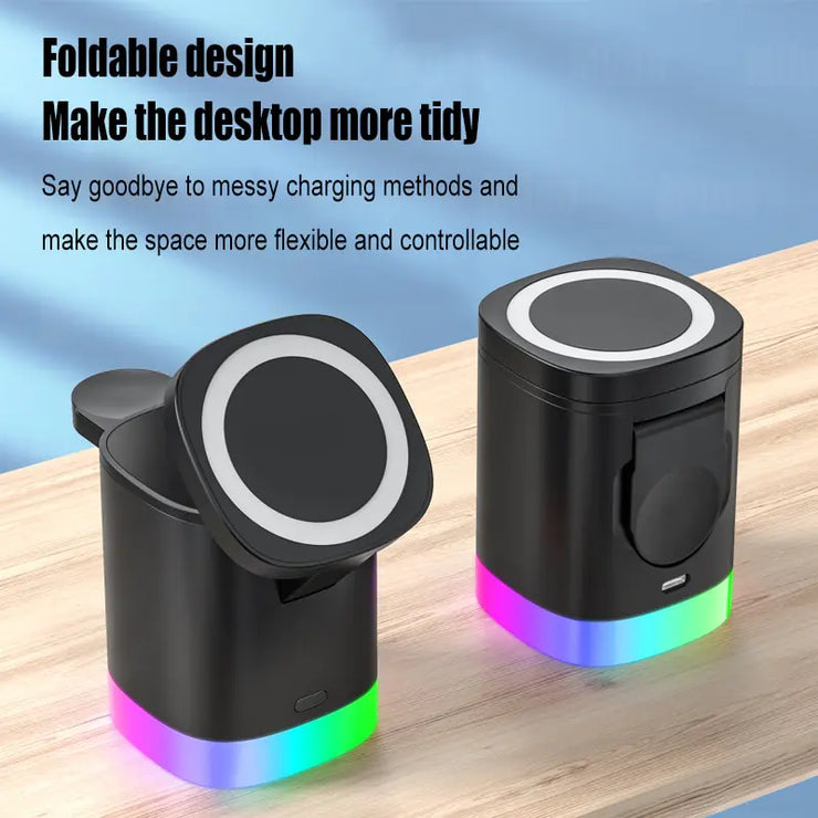 3 in 1 Macsafe Cube Charger Sradle Magnetic Wireless Stand