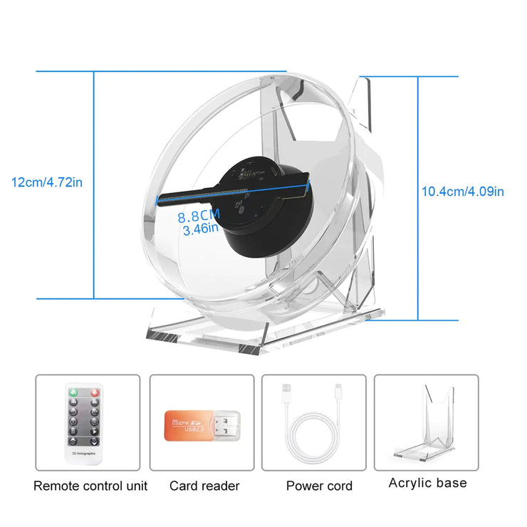 3D Holographic Projector with Music Player Function